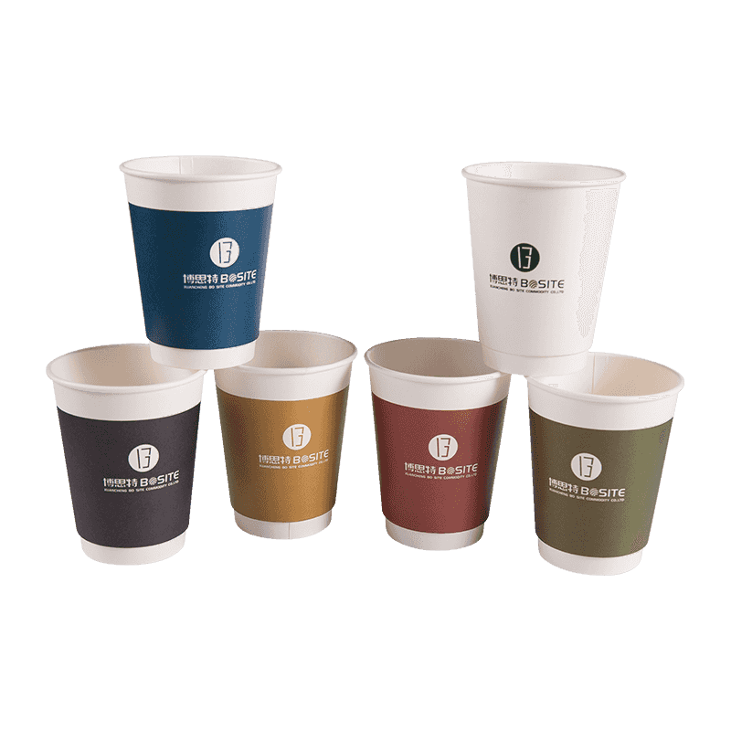 Gobelet en papier biodégradable à double paroi pour boissons chaudes et froides