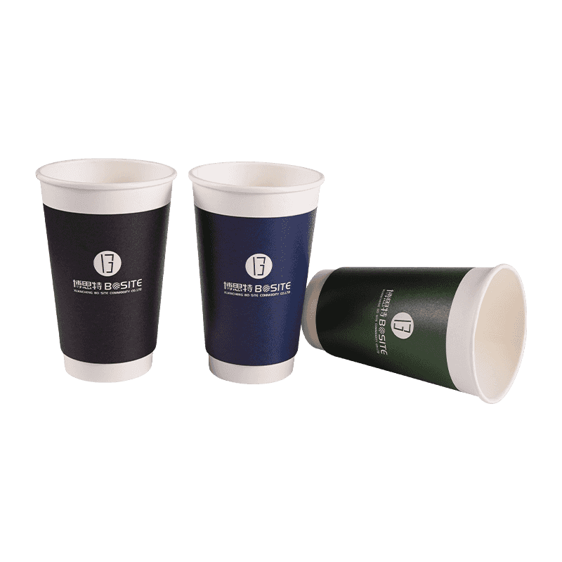 Gobelet en papier biodégradable à double paroi pour boissons chaudes et froides